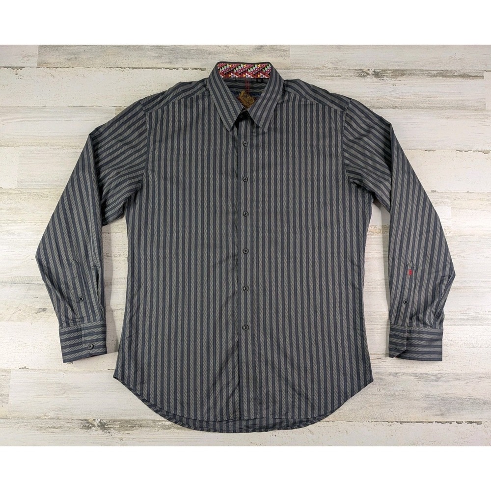 Robert Graham Mens XL Striped Flip Cuff Button Up Shirt Long Sleeve Multicolor